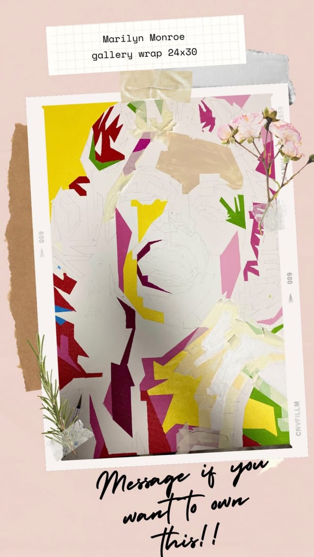 A colorful paper-and-paint figure collage